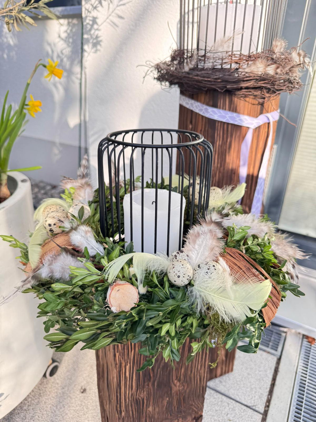 Kerzenständer mit gradlinigem Windlicht