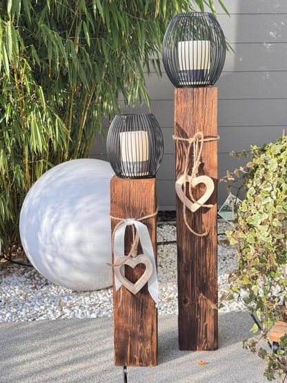 Kerzenständer mit ovalem Windlicht