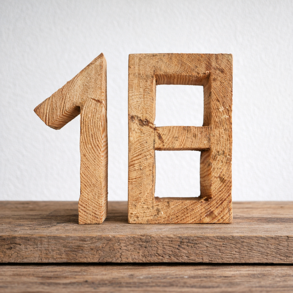 Buchstabe oder Zahl freistehend